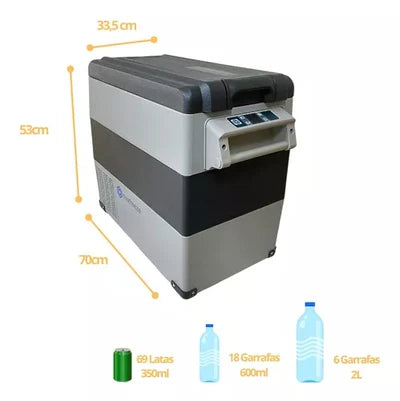 Maxx freezer Portátil 55l 12v/24v 110v/220v (Com Autonomia de até 36 horas) - Acompanha Rodinhas